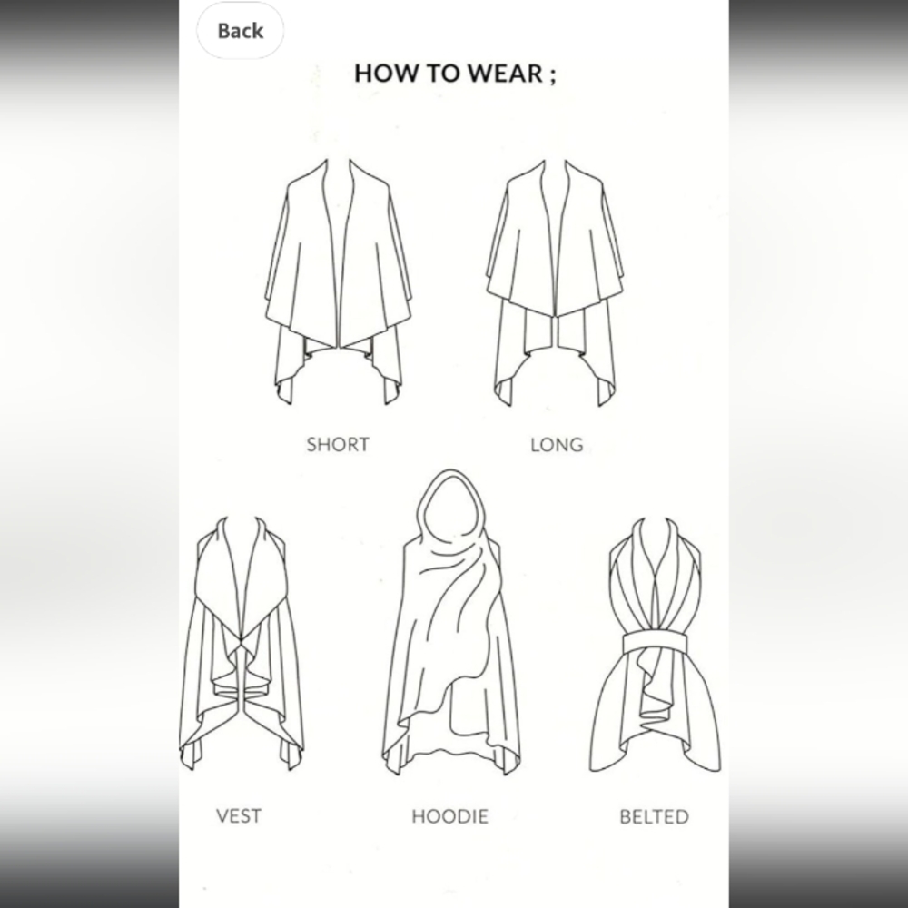 Women's Basic Shawl Vest 3 in 1.Peach Color One Size - Picture 11 of 11